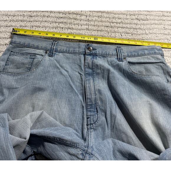 Y2K VTG Halifax Jeans Wide Leg Baggy Skater Hip Hop Mens Size 44 x 32 Light Blue - Picture 5 of 9